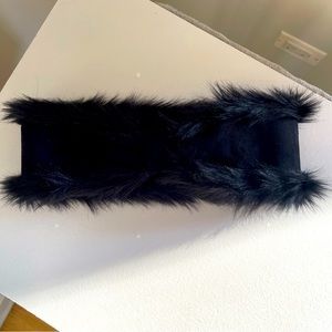 Faux fur black head band